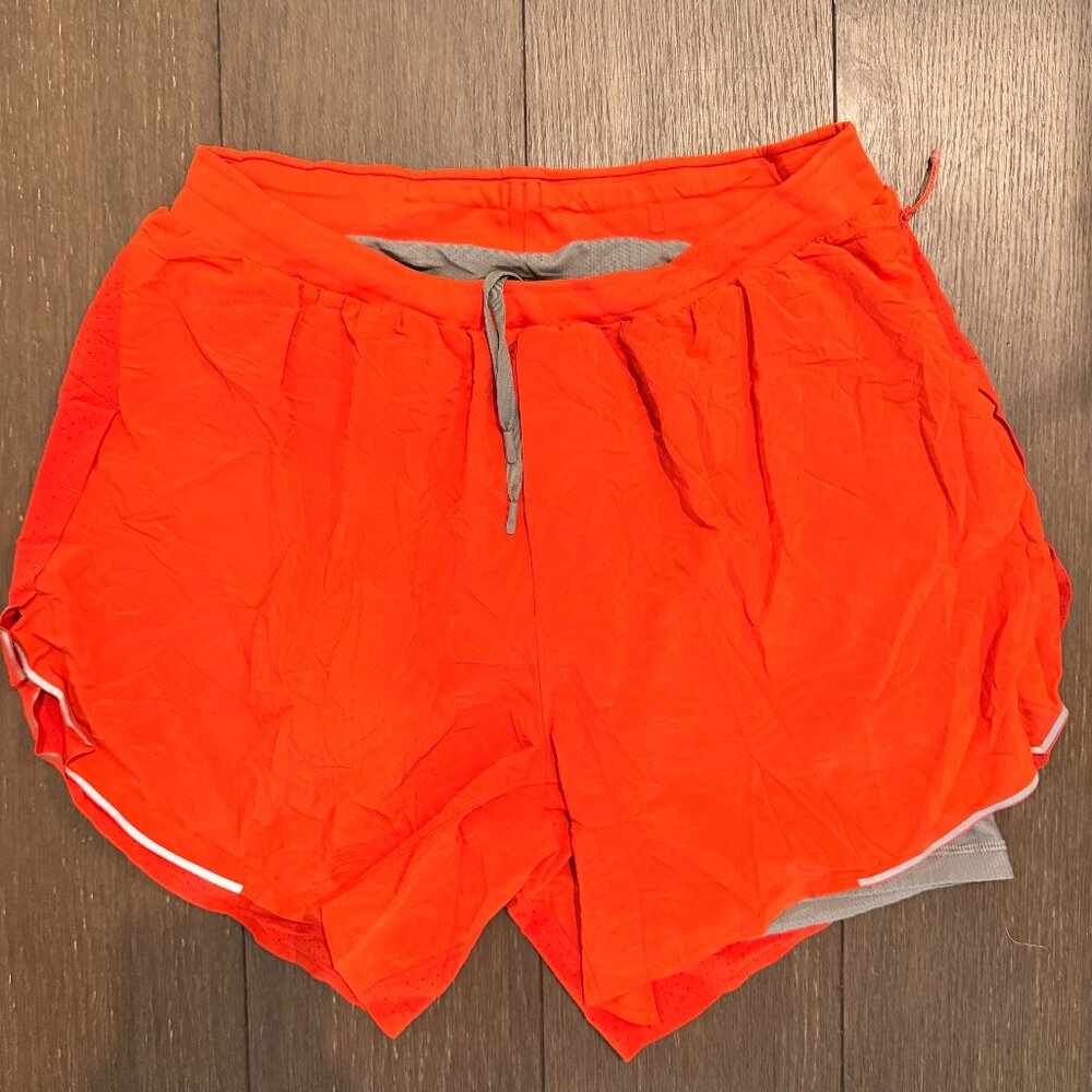 Men's lululemon Fast and Free Shorts- Size Small - Orange 5"